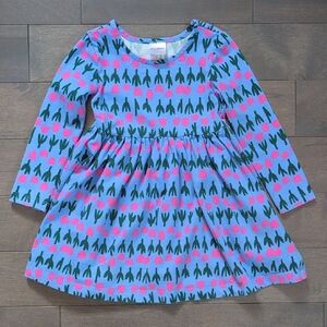 Hanna Andersson 3T Blue and Pink Tulip Skater Dress